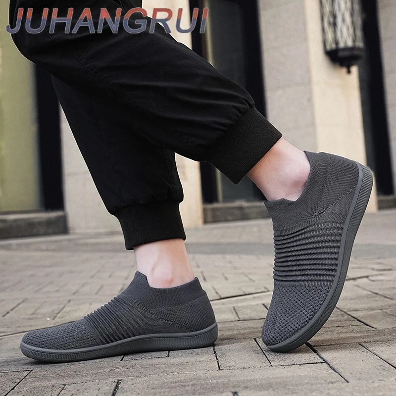 Men's Wide Foot Sports Casual Shoes Lazy Socks Shoes Mesh Breathable Summer Barefoot  Shoes Breathable Lightweight Rubber Bottom