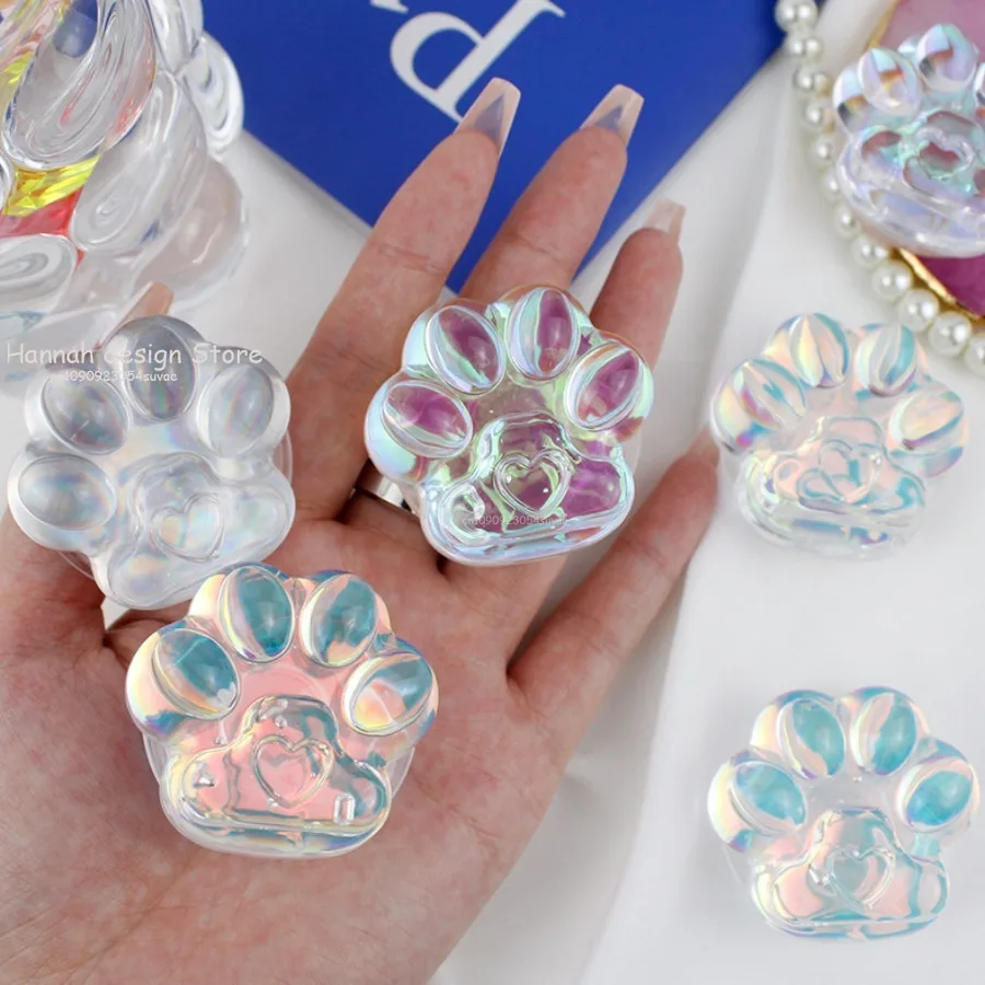 

Cute Cat Claw Mobile Phone Holder Bracket Crystal Fantasy 3D Laser Foldable Support Cover Case Accessories Stand Bracket Socket