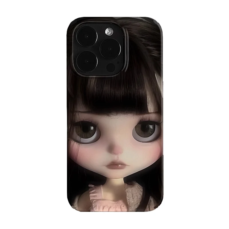 

Dark Cute Girl Doll Art Phone Case for iPhone 17 16 15 14 13 12 11 Air Pro Max X XS XR XSMax 7 8 Plus Glossy Film Hard PC Cover