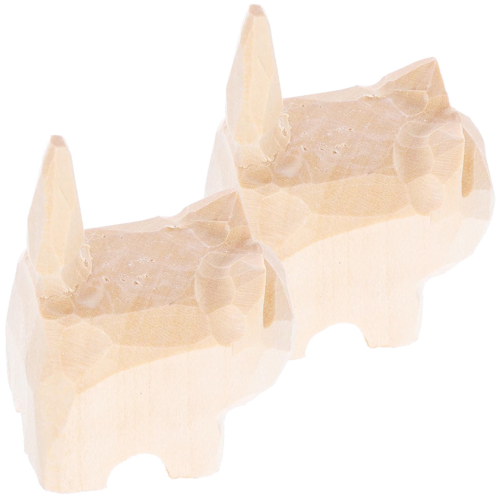 

2pcs Wooden Animal Figurines Carved Craft Decor Desktop Home Decoration Creative Cat Sculpture Wood Art Ornament Smooth Polished