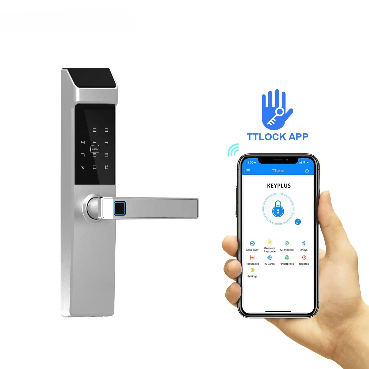 High quality Fingerprint Door Lock Residential Card Code Key Lock from China Wholesaler