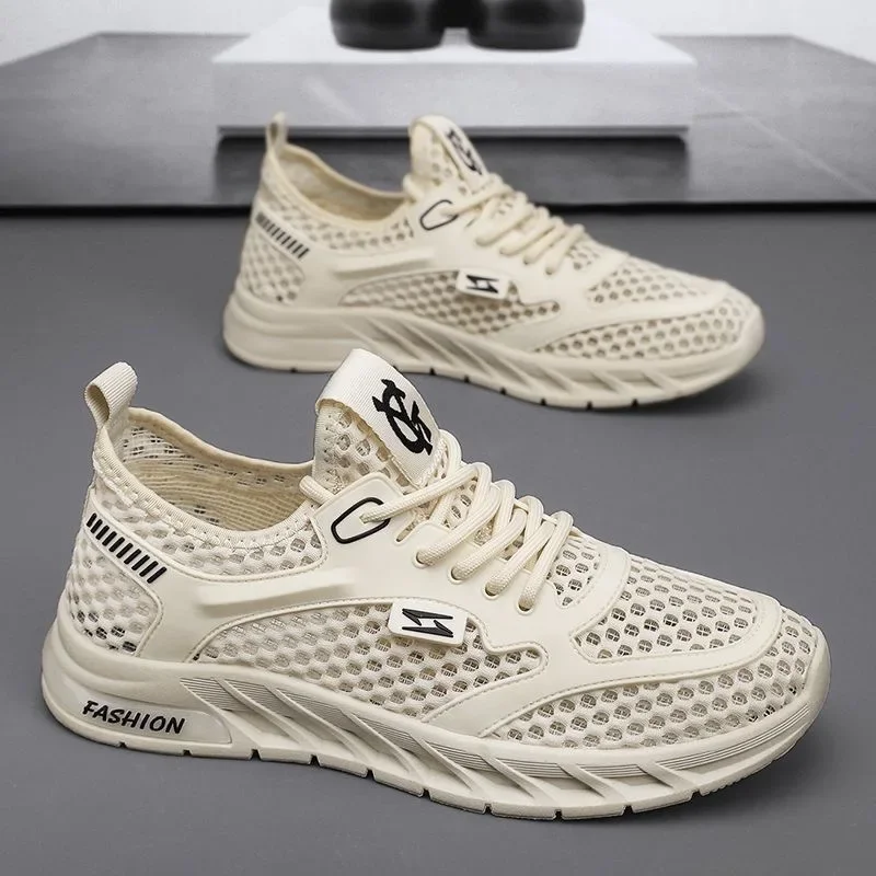 Fashion Men's Shoes Mesh Sneakers Hollow Out Breathable Casual Shoe Outdoor Sport Running Shoes for Men Comfort Tennis Shoes2024