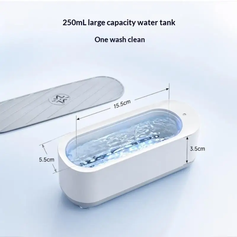 Ultrasonic Denture Cleaner Dual USB Rechargeable Battery Powered Portable Cleaning Machine for Glasses Jewelry Home - view 6