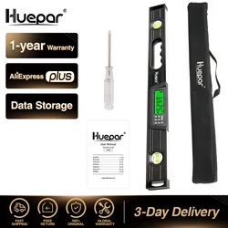 Huepar-デジタル表示レベル傾斜計,610mm,電子角度計,360 ° 分度器,磁石付き,水準器テストツール