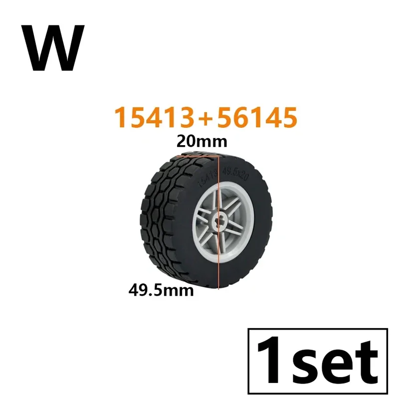 MOC Tire Wheel Hub Truck Construction Building Blocks mattoni tecnici Car Set moto Wheel 56145 56908 44309 92402 55976