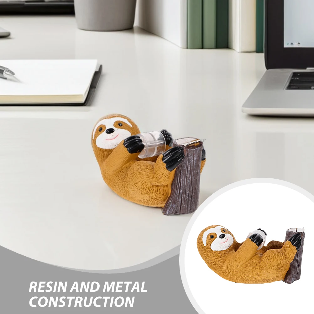 2Set سطح المكتب الشريط موزع الراتنج الكسل شكل لاصق حامل لمكتب المنزل استخدام لطيف الحيوان النمذجة الشريط القاطع المدمجة