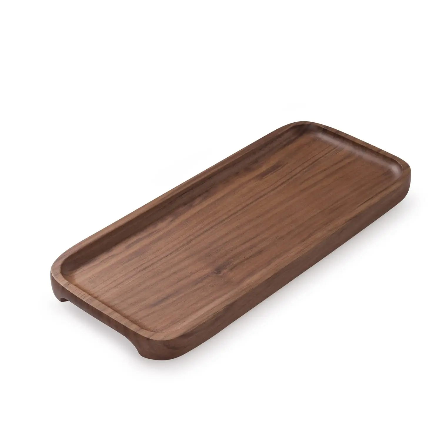 Walnut Natural Wood Rectangle Serving Tray, Small Wooden for Food BBQ Party Buffet Dessert Appetizer Fruits Cookie Platter