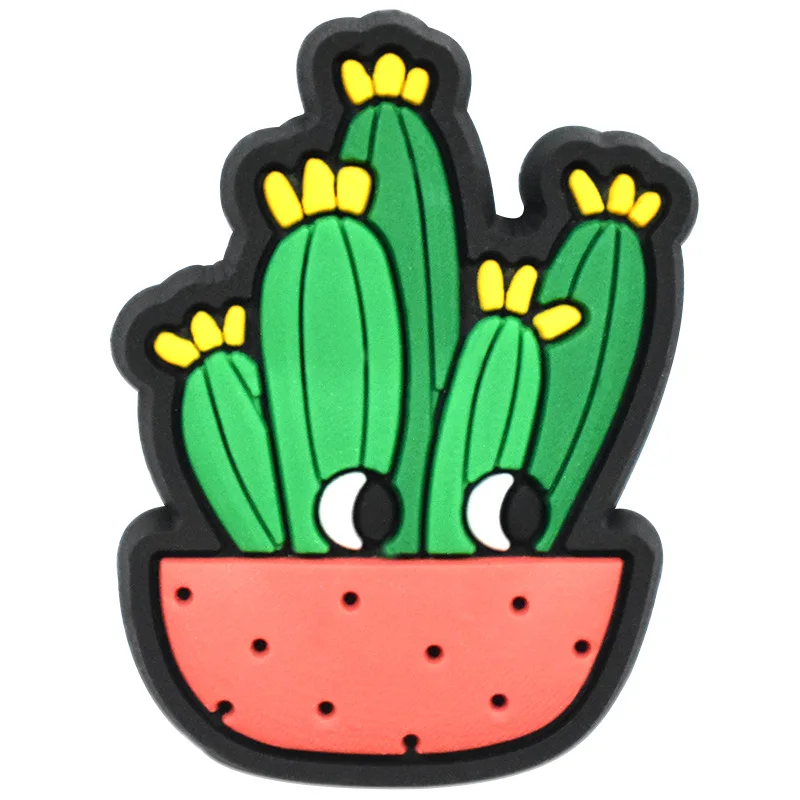 Cactus Shoe Charms for Crocs Accessories Charms Pin Shoe Decoration Clogs Wristbands Bracelets Kids Party Favor Gifts