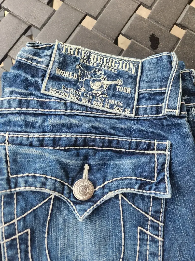 Jean Baggy Bleu Brodé avec Logo Bouddha Rétro Américain pour Femme, Pantalon Streetwear Harajuku, Jambes Larges, Fjk, Y2k, Gothique