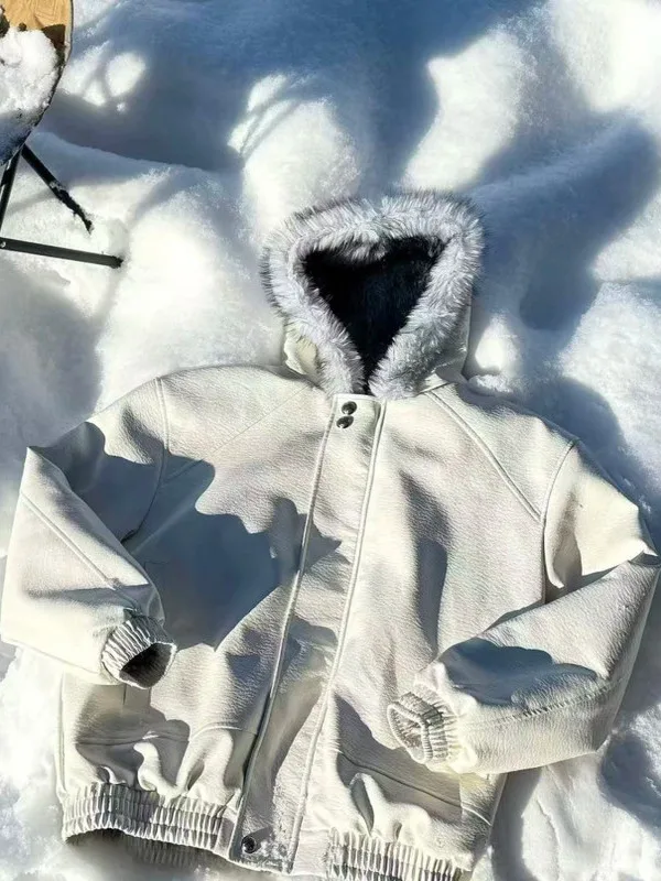 

American Wolf King ort Thiened Jaet Men's Winter Fce Lined Padded oulder Cleanfit Eagle Coat Polyester Fiber