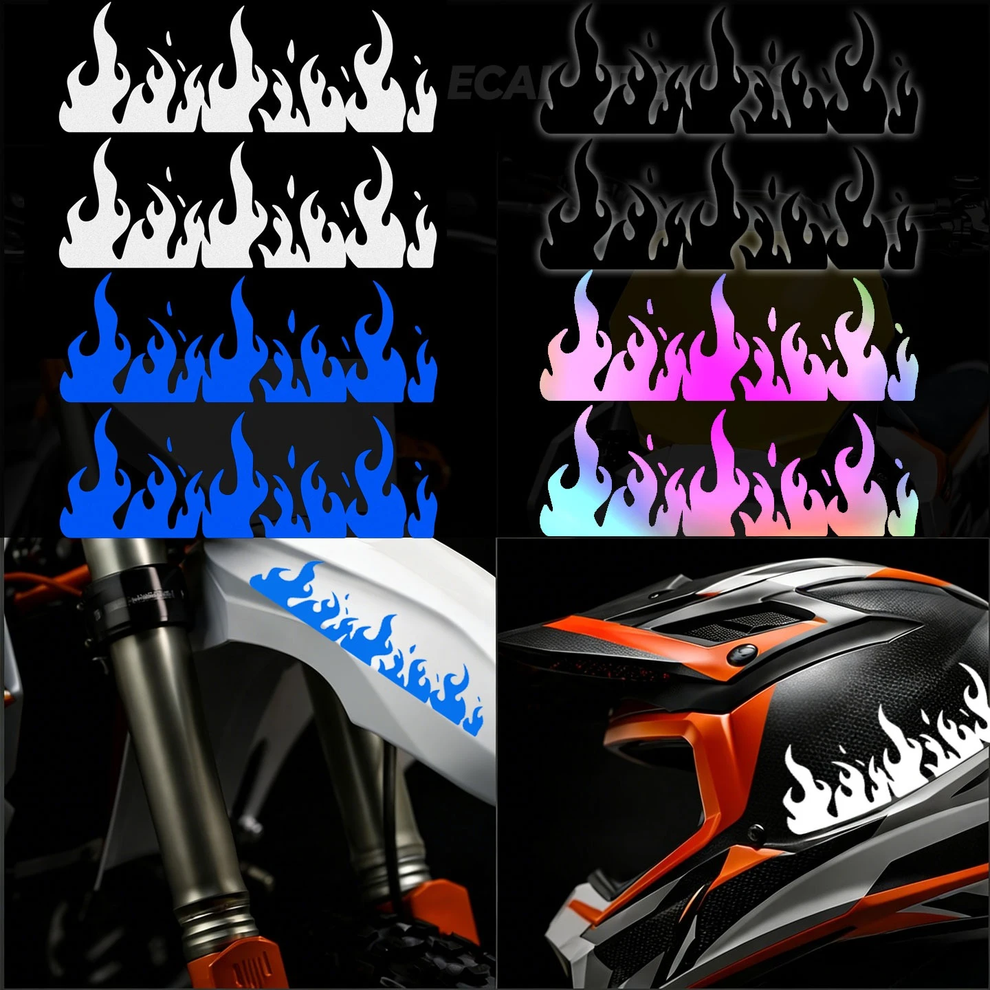 

Reflective Flame Motorcycle Sticker Vinyl Decal for Yamaha R6 MT09 Honda CBR650R Kawasaki Ninja ZX6R ZX10R KTM RC 390 Universal