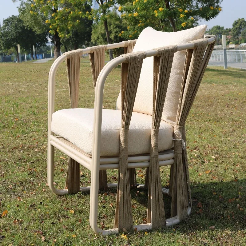 Aluminum frame rattan furniture five-piece set outdoor modern simple balcony casual imitation rattan tables and chairs