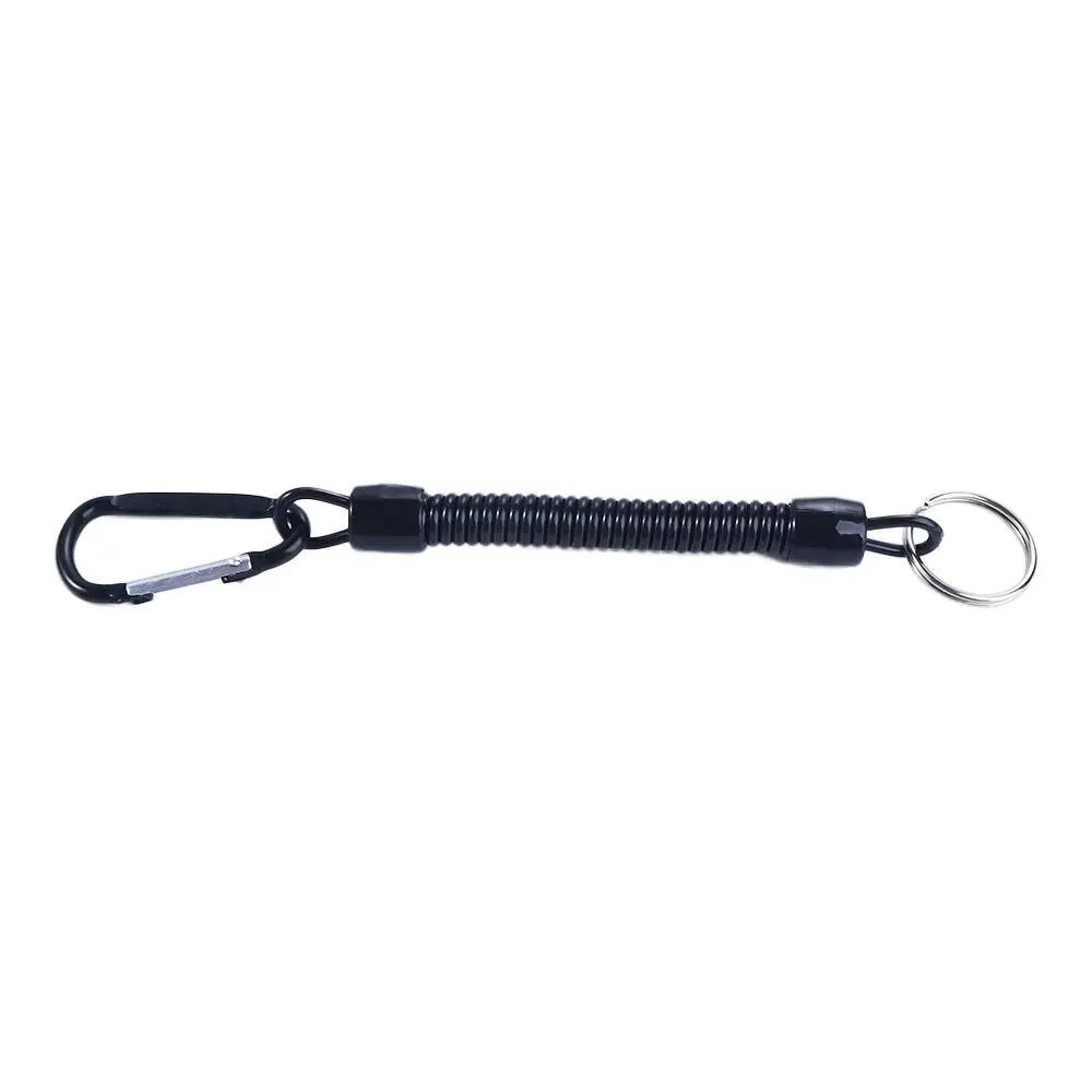 Camping Secure Flexible Tackle Retractable Tools Anti-lost Keyring Carabiner Fishing String Spring Rope Lanyards