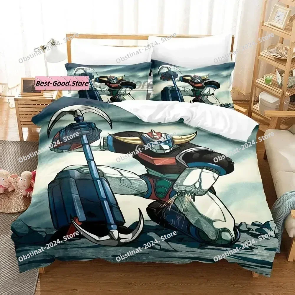 Mechanical Goldorak Bedding Set Single Twin Printed Bed Set With Pillowcase Bed Duvet Cover Single Double Queen Super King Size