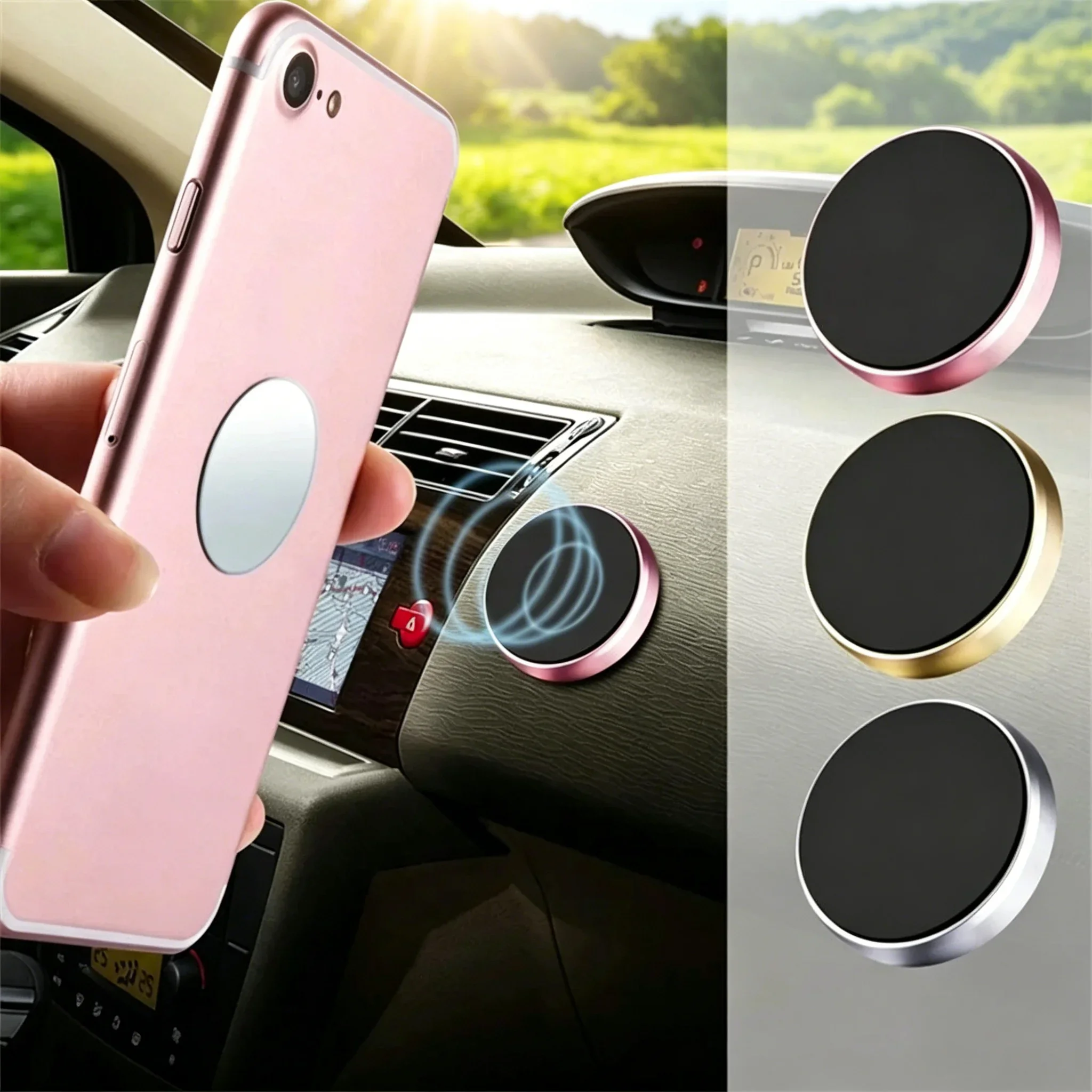 360° Rotatable Magnetic Phone Mount Universal Multifunctional Magnet Cellphone Holder for Car Air Vent Nightstand GPS Navigation