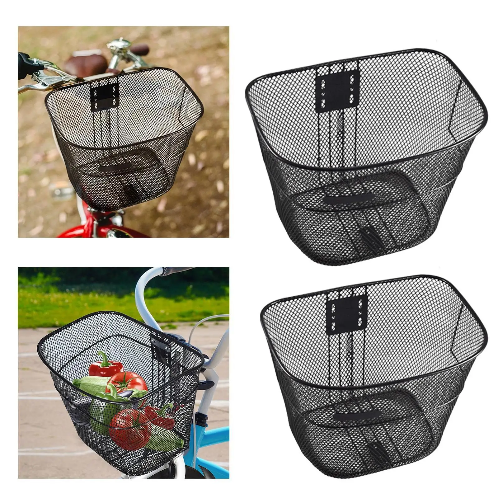 Bicycle Basket Heavy Duty Sturdy Road Bicycles Mountain Bikes Sundries Carrying for Shopping Camping Commuting Bicycling Hiking