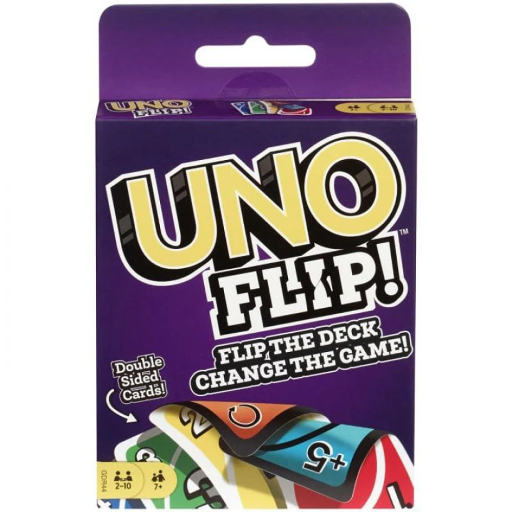 Mattel UNO 플립! 재미있는 게임 가족 엔터테인먼트 보드 게임, 재미있는 카드 놀이, 어린이 장난감 선물 상자, 우노 카드 게임, 어린이 장난감 