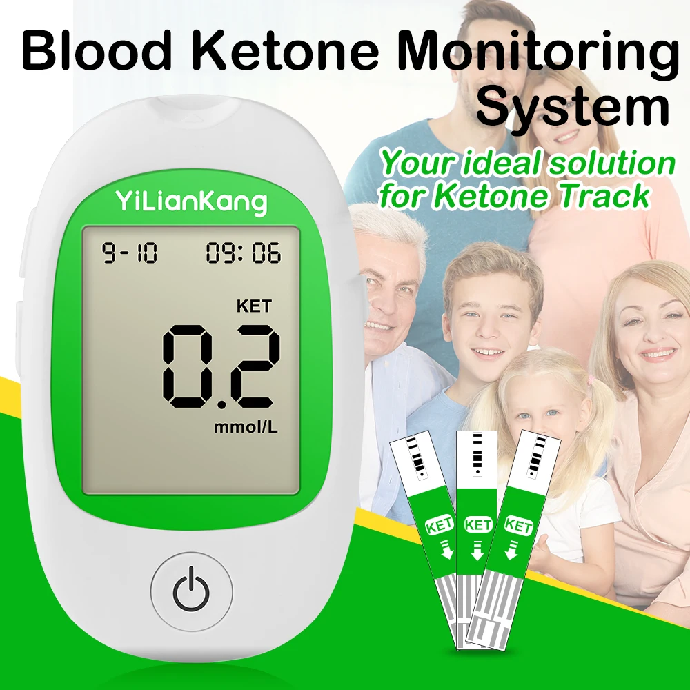 Blood Ketone Testing Kit, 1 Meter, 15 Ketone Strips, 1 Lancing Device, 15 Lancets, Optimize Your Result for Keto Diet