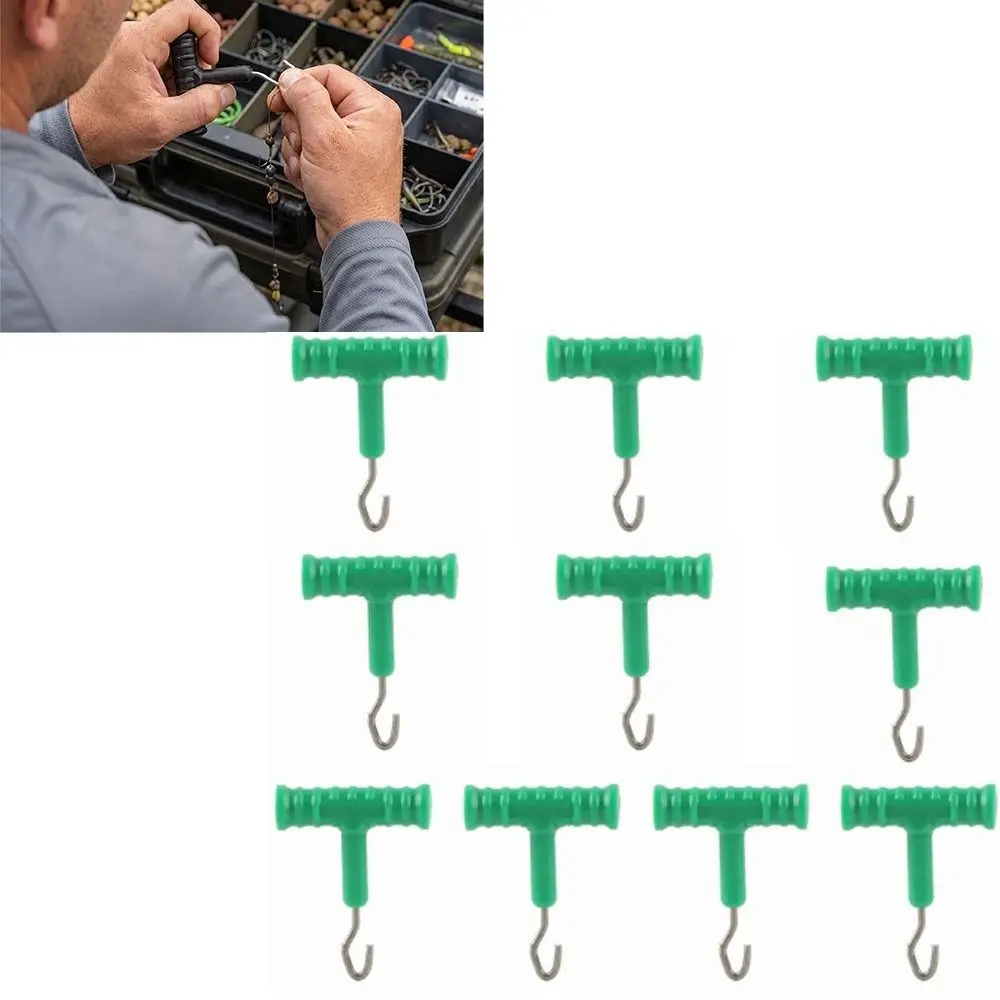 10 Pcs ABS Fishing Baiting Rig Tool Stainless Steel T Shape Handle Fishing Knot Puller Rig Puller Knot Tools Barbel Fishing view 4
