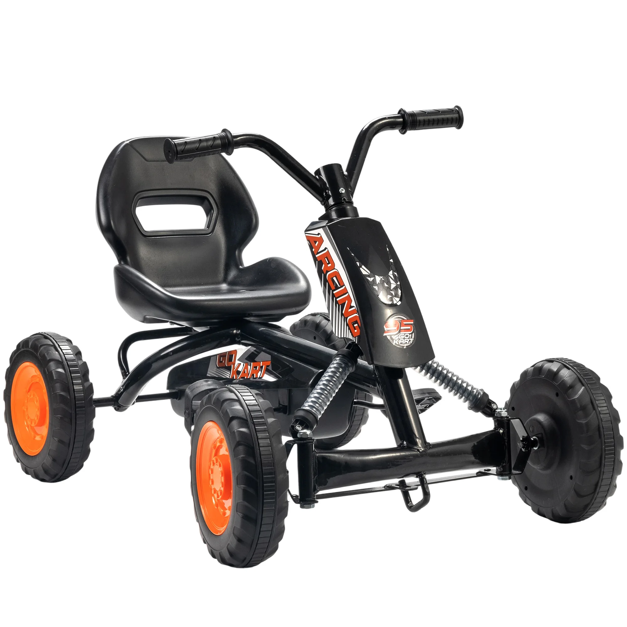 Kart a pedales AIYAPLAY para niños, karting infantil con ruedas antideslizantes, avance y retroceso, estructura de acero, coche