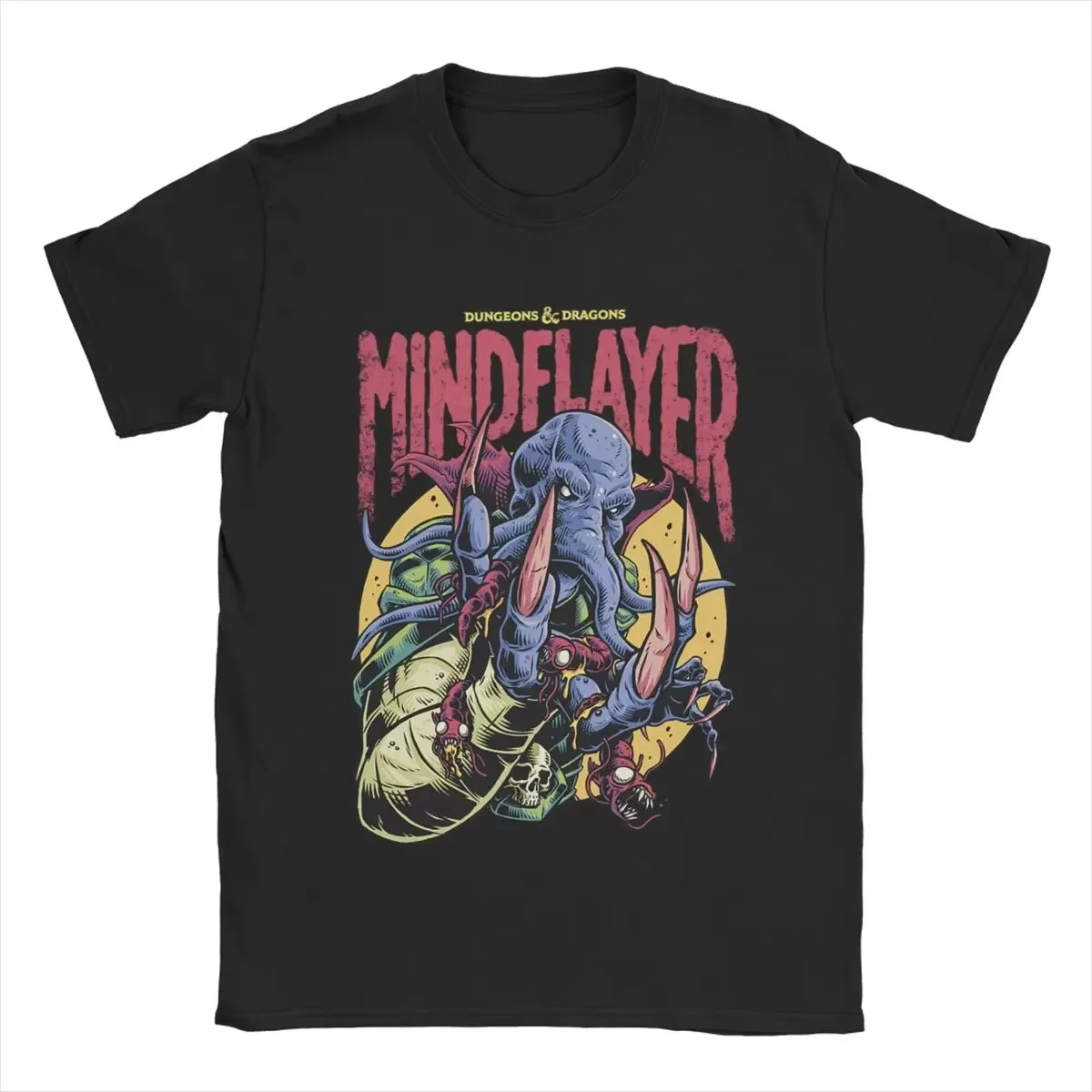 

Футболки с портретом Mind Flayer из DnD, забавные летние винтажные футболки для мужчин и женщин, в стиле Харадзюку, с коротким рукавом, хлопковые, уличная одежда, повседневные топы унисекс
