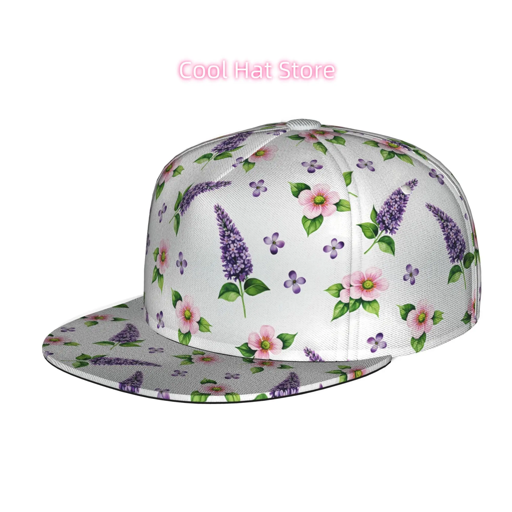 Baseball Caps for Both Men And Women Featuring a Floral Design, with an Adjustable Snap Brim And a Flat Top, Perfect for Casual