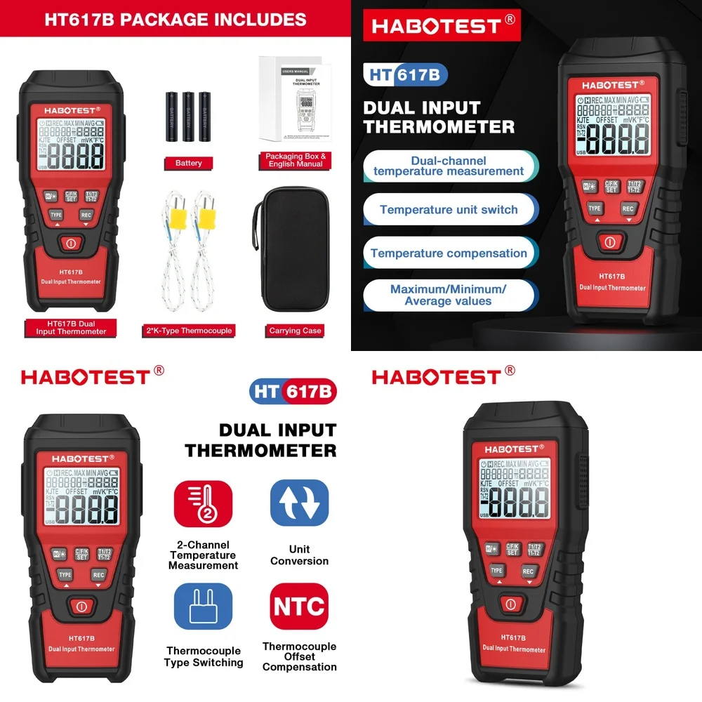 habotest-ht617b-デジタルデュアルチャンネル熱電対温度計-k-タイプ熱電対プローブ温度測定用