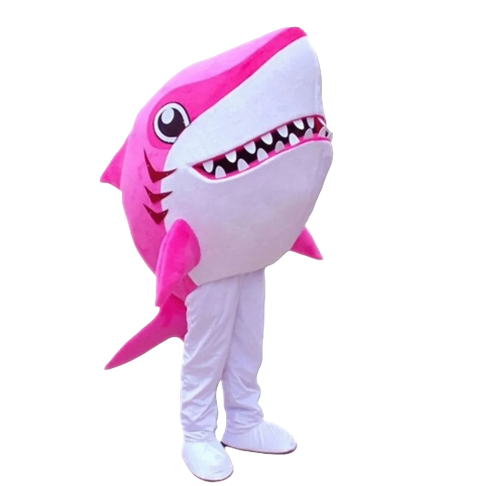 

cartoon pink shark mascot costume new custom hot sale sea animal shark theme anime cosply costumes carnival fancy dress 2941