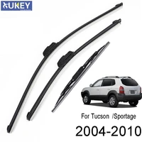 XUKEY Juego de limpiaparabrisas delantero y trasero para Hyundai Tucson JM, Kia Sportage JE/KM 2005 2006 2007 2008 2009 2010