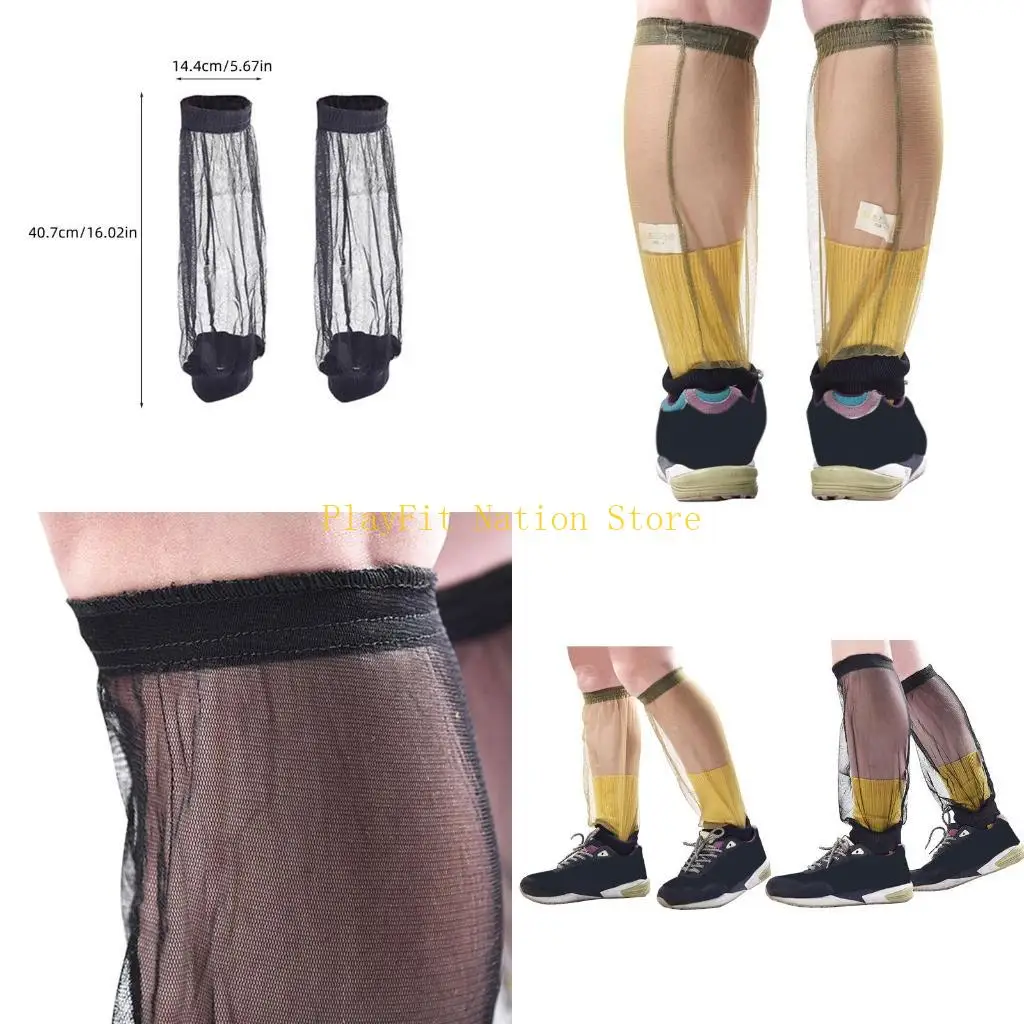 

242F 2Pcs Outdoor Foot Leg Mesh Stocking for Fishing Hiking Camping Farming Gardening