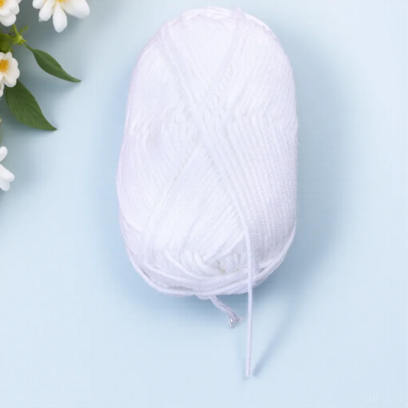 

50 G Hat Yarn Milk Cotton Thick for Crocheting Sports White Wool Knitting and