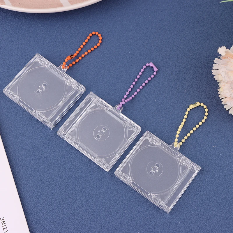 1Pc Peripheral Commemorative Blank Album Mini Clear Acrylic CD Player Shaped Key Pendant For DIY Backpack Hanging Decoration