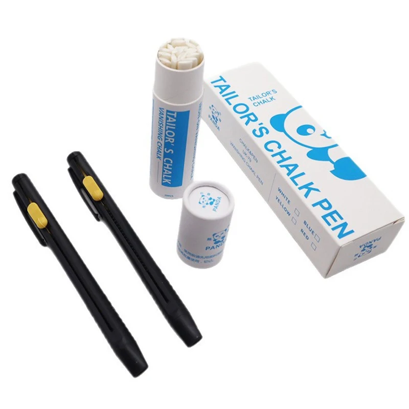 2 Pens+20 Premium Refills Chalk Pencil Patchwork Disappearing Fabric Marker Pens For DIY Craft Sewing Marking Chalk Sewing