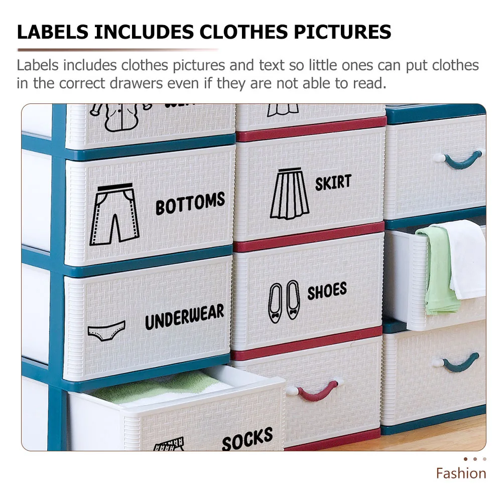 3 قطعة تسمية تخزين الملابس ملصق مائي مضمد منظمة ملصق غسل فرز جدار ملصق مائي لخزانة الحضانة القابلة للإزالة