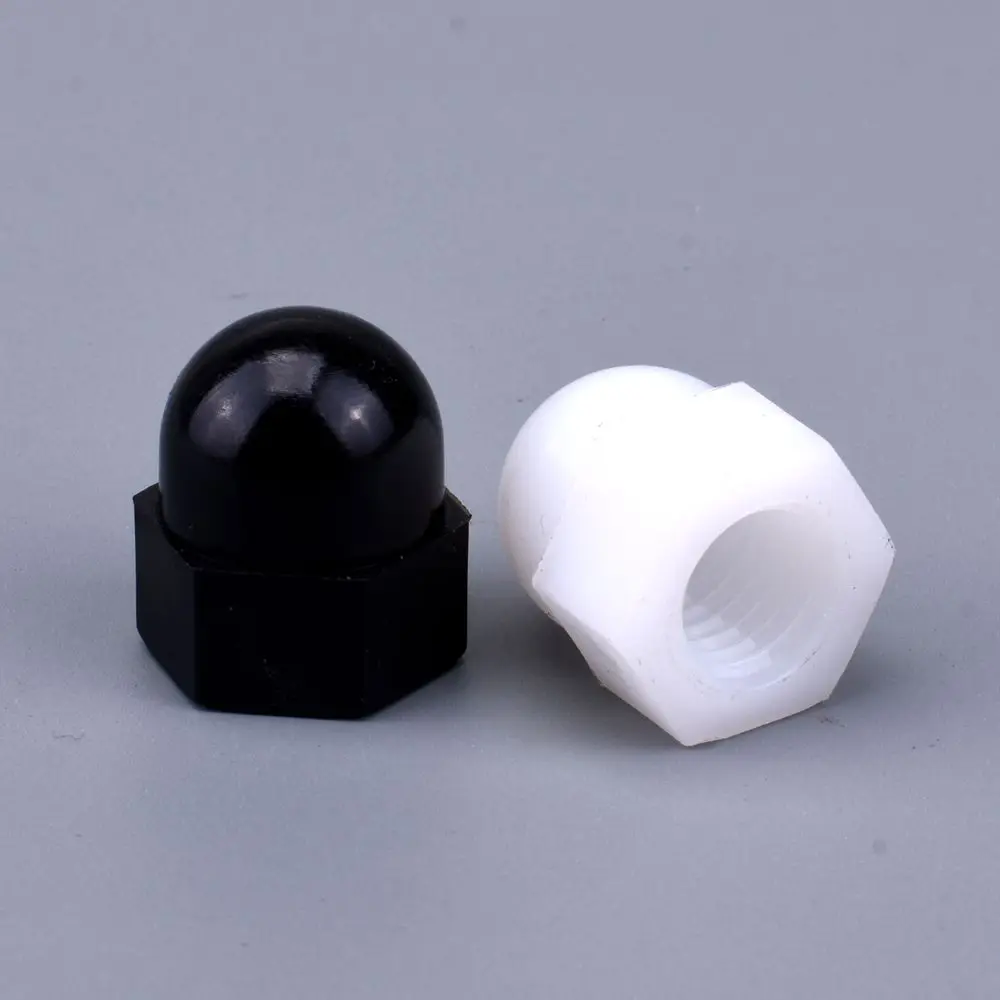 10pcs/50pcs M3 M4 M5 M6 M8 M10 M12 Black and white plastic nuts with nylon cover hexagon nuts