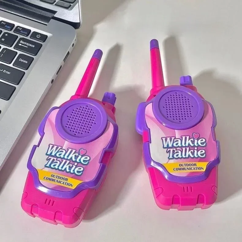 Mini Walkie Talkies portáteis para crianças, brinquedo portátil do telefone móvel, presentes de aniversário, interfone ao ar livre, brinquedos das meninas, 200m, 1 par