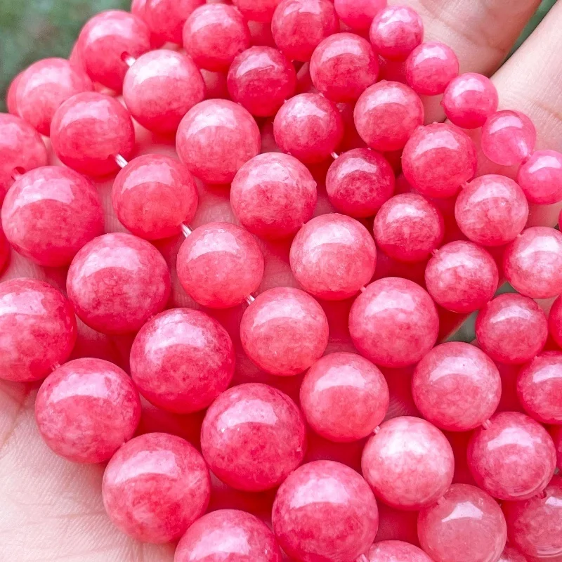 

Round Rhodonite Jade Stone Beads Smooth For Necklace Bracelet Jewelry Making Strand 15 Inches DIY Loose Beads 6mm/8mm/10mm/12mm