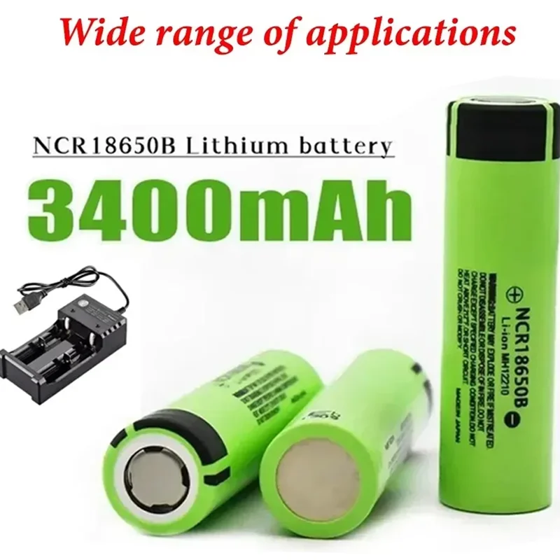 1-10PCS 100% Original 18650 3.7V NCR 18650B 3400mAh Li-ion Rechargeable Battery for Panasonic Flash Tool