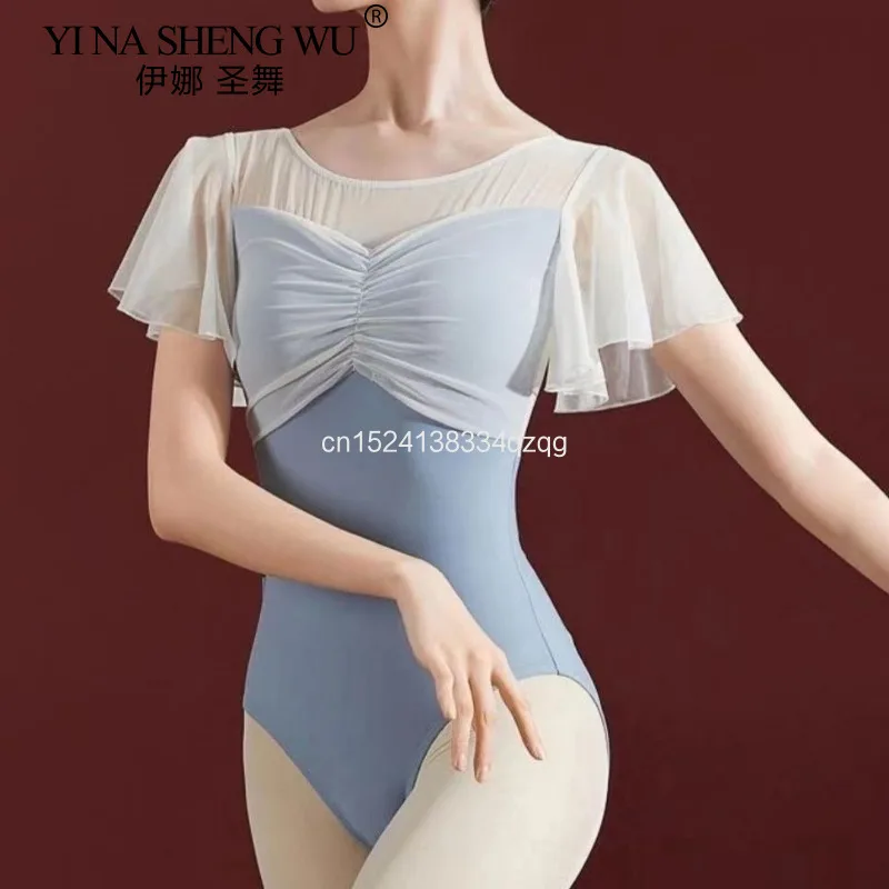 

Женский сексуальный сетчатый боди, комбинезон, топ, балетный трико, купальник для взрослых для танцев, женский классический костюм балерины, трико