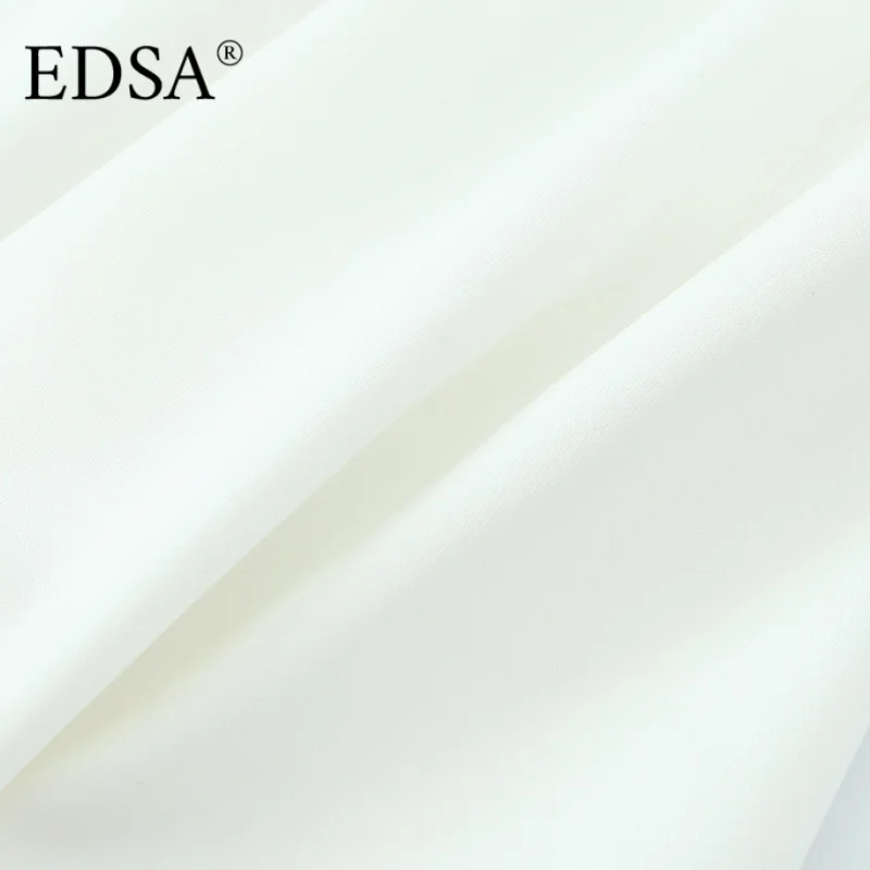 بدلة لعب نسائية EDSA مطبوعة بشاح مقصوص مع أشرطة رفيعة وخط عنق على شكل قلب بدلة رومبير صيفية مقسمة