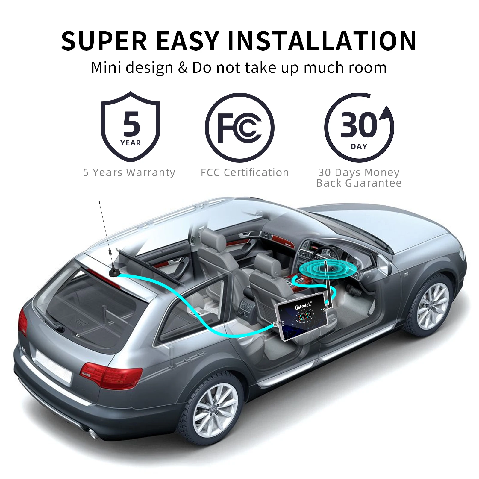 Lintratek Car Use Cellular Amplifier CDMA B5 850 1900 1700 B28 700 MHz Signal Booster 2G 3G 4G Mobile Phone Repeater 4 Band Kit