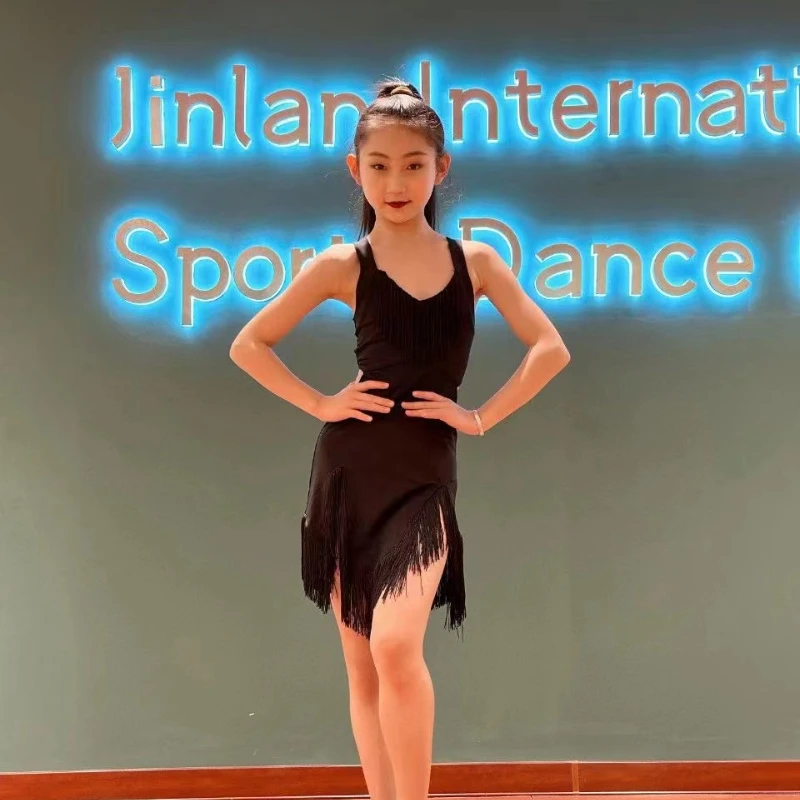 ที่กําหนดเองผู้หญิงผู้ใหญ่สาวเต้นรําละตินเครื่องแต่งกายพู่jumpsuitประสิทธิภาพมืออาชีพชุดFringeชุดกระโปรงFringe