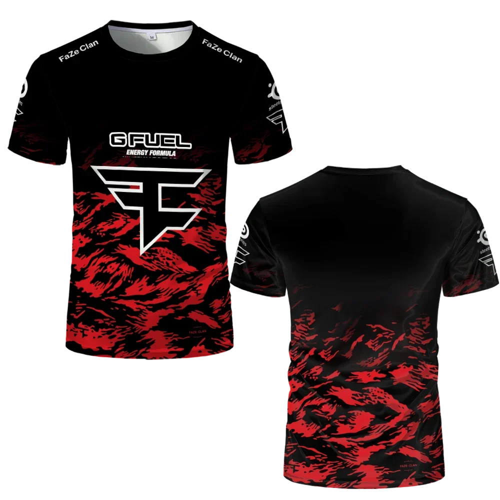 

Faze CSGO E-Sports Club CS2 Training Jersey Summer Breathable Men's Women's Short Sleeve T-Shirt Loose Round Neck Quick Dry Tops