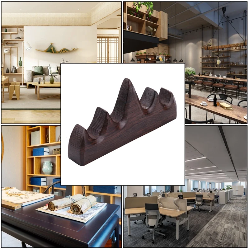 حامل فرشاة الخط حامل الفرشاة الصينية مسند الفرشاة الخشب خمسة أصابع شكل جبل مناسبة لممارسة المبتدئين