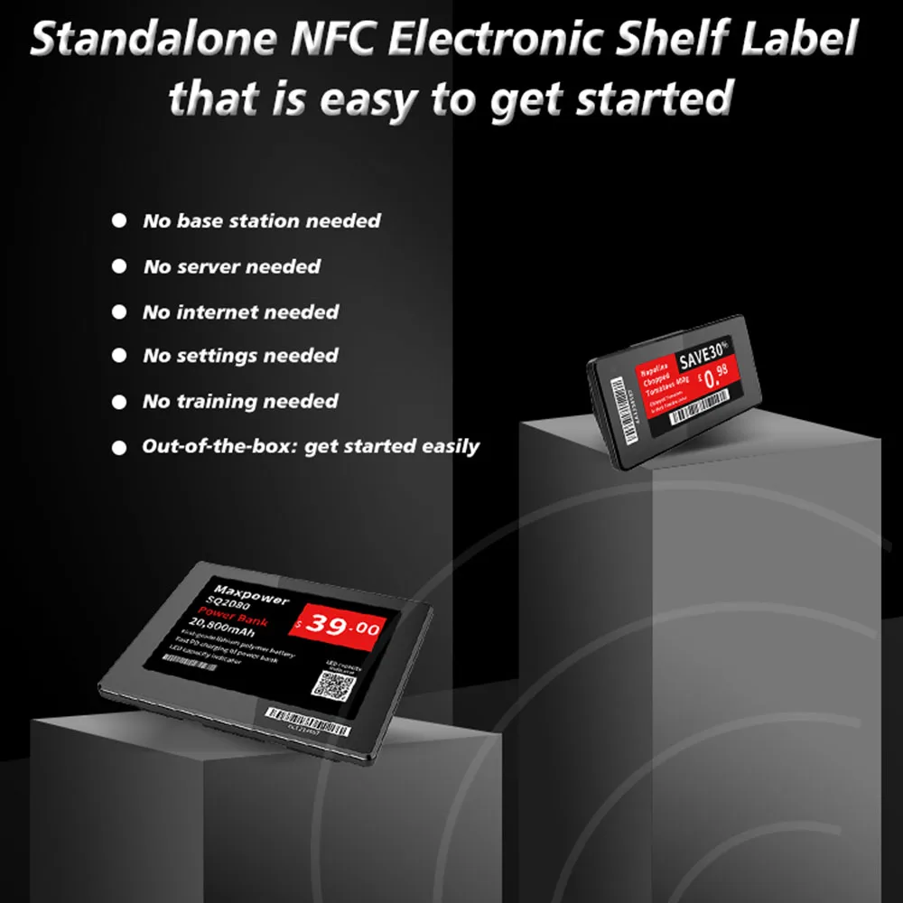 Yalech ESL tinta elektronik Digital, 3 warna Epaper NFC Label harga ESL rak elektronik untuk toko cerdas Lite/ramping/seri Rock