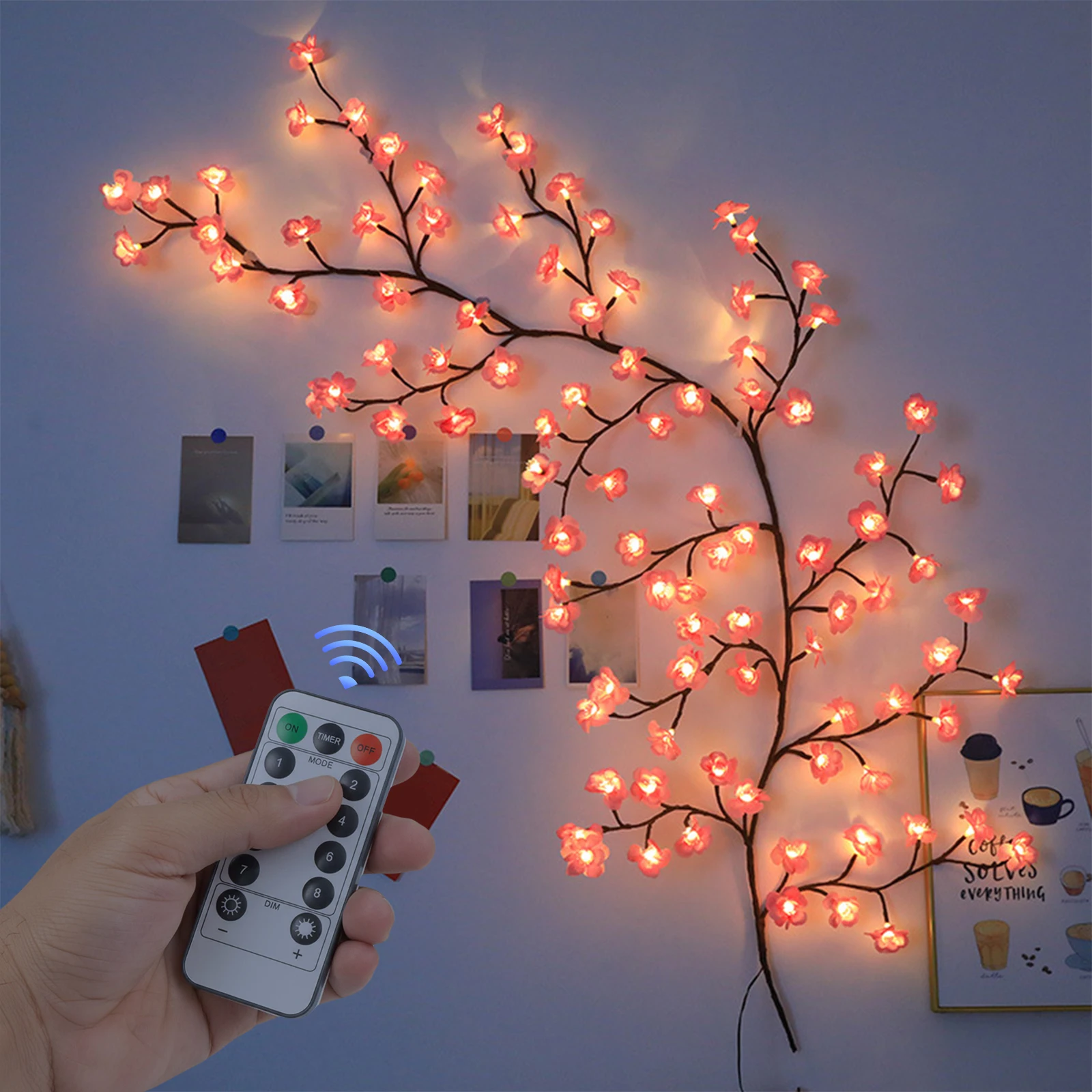 LED Decoration Modeling Lights PVC Cherry Blossom Atmosphere Light Multi-Purpose Bendable Flower Ambient Lighting for Home Decor