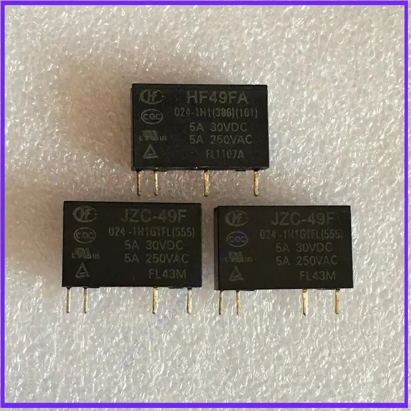 20pcs for JZC‑49F‑024‑1H1(555) DC24V Electromagnetic Relay 5A 4‑Pin Normally Open