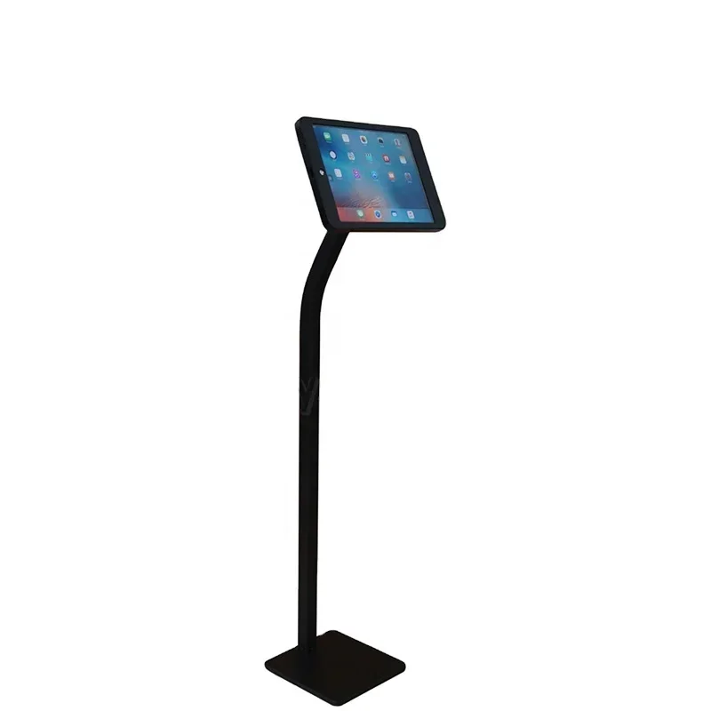 

Silver Tablet Security Floor Stand Metal Ipad Display Holder Case Kiosk Anti Theft Housing LockableHot Sales