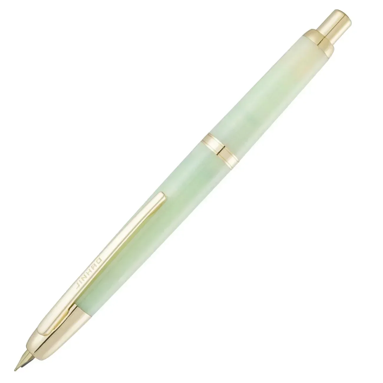 New New Limited ! JINHAO 20 Pink Gold Clip Resin Press Fountain Pen EF F Nib Ink Pen With Converter School Office Stationery Gif