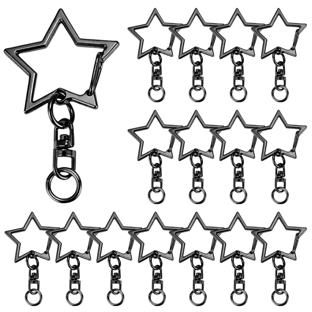 5/15/25/50Sets Stervormige Snap Sleutelhanger Karabijnsluiting met Hangende Gesp Jump Ring voor DIY Ambachten Sieraden Accessoire Gift